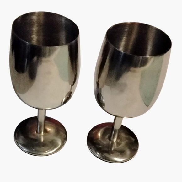 Stainless Steel Wine Goblets 8 oz lot 2 - Picture 2 of 11